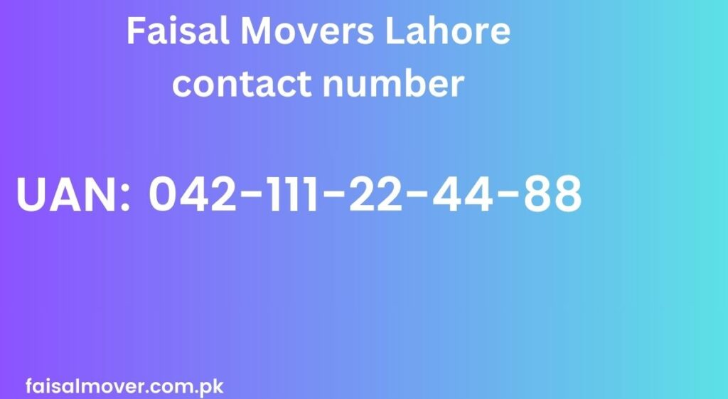 Faisal Movers Lahore contact number